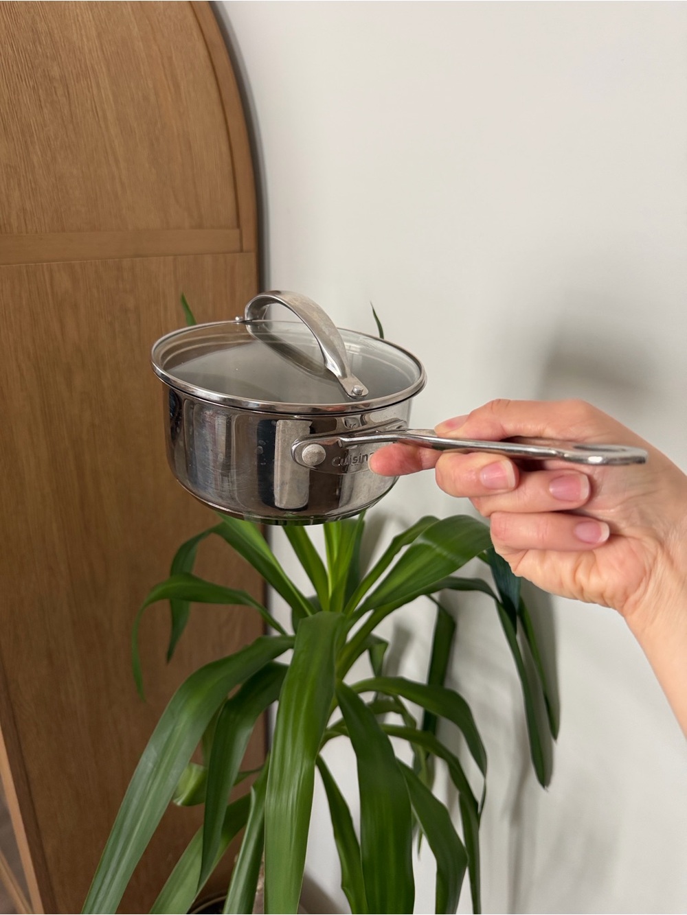 Cuisinart Stainless Steel Small Saucepan with Glass Lid - Silver 1.5 Quart